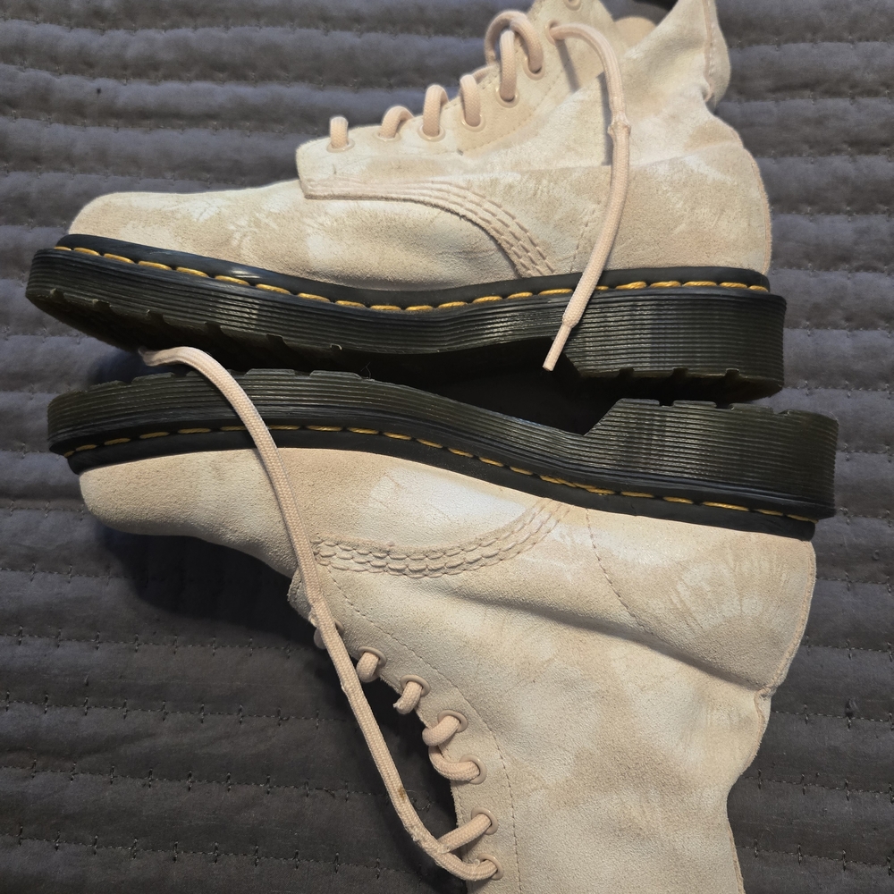 Dr. Martens Pale Pink Suede Pascal Lace-Up Boots